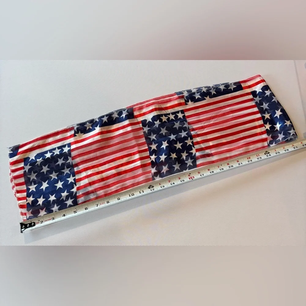 AMERICAN FLAG 🇺🇸 Fourth of July Sheer Scarf‎ 🧣 Red, White & Blue Scarf